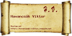 Havancsák Viktor névjegykártya