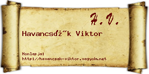 Havancsák Viktor névjegykártya